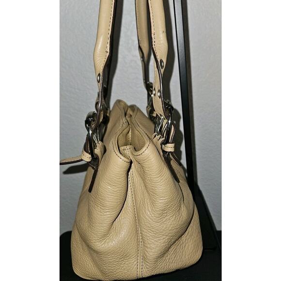 Tignanello Buckle Shoulder Bag Camel Pebble Leather Small 10x7.5x7 - Picture 5 of 14